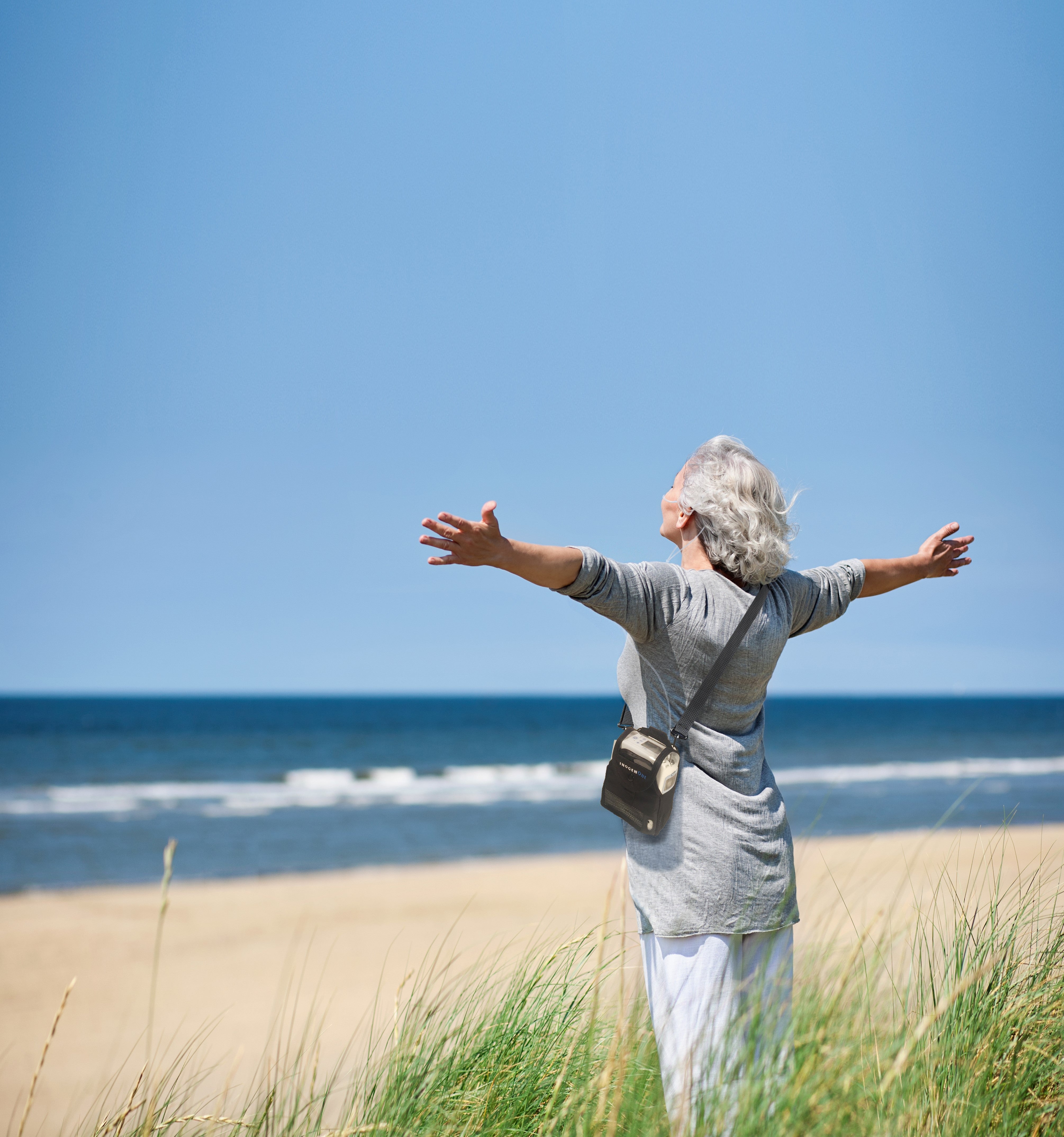 woman enjoying on the beach