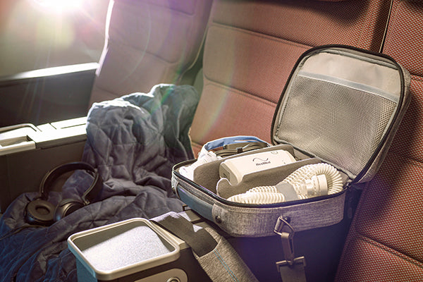 Travel bag with Resmed products